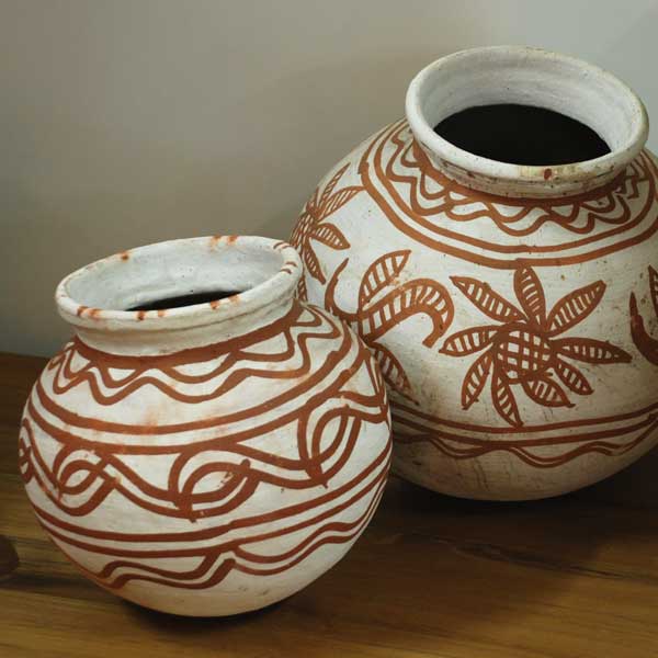 Clay Pots Painted Small